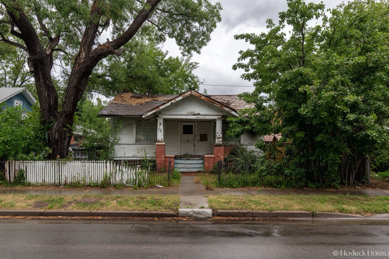 As-is condemned property for sale in Denver Colorado neighborhood