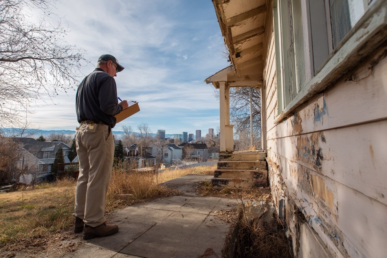 Property inspection of condemned house in Denver Colorado
