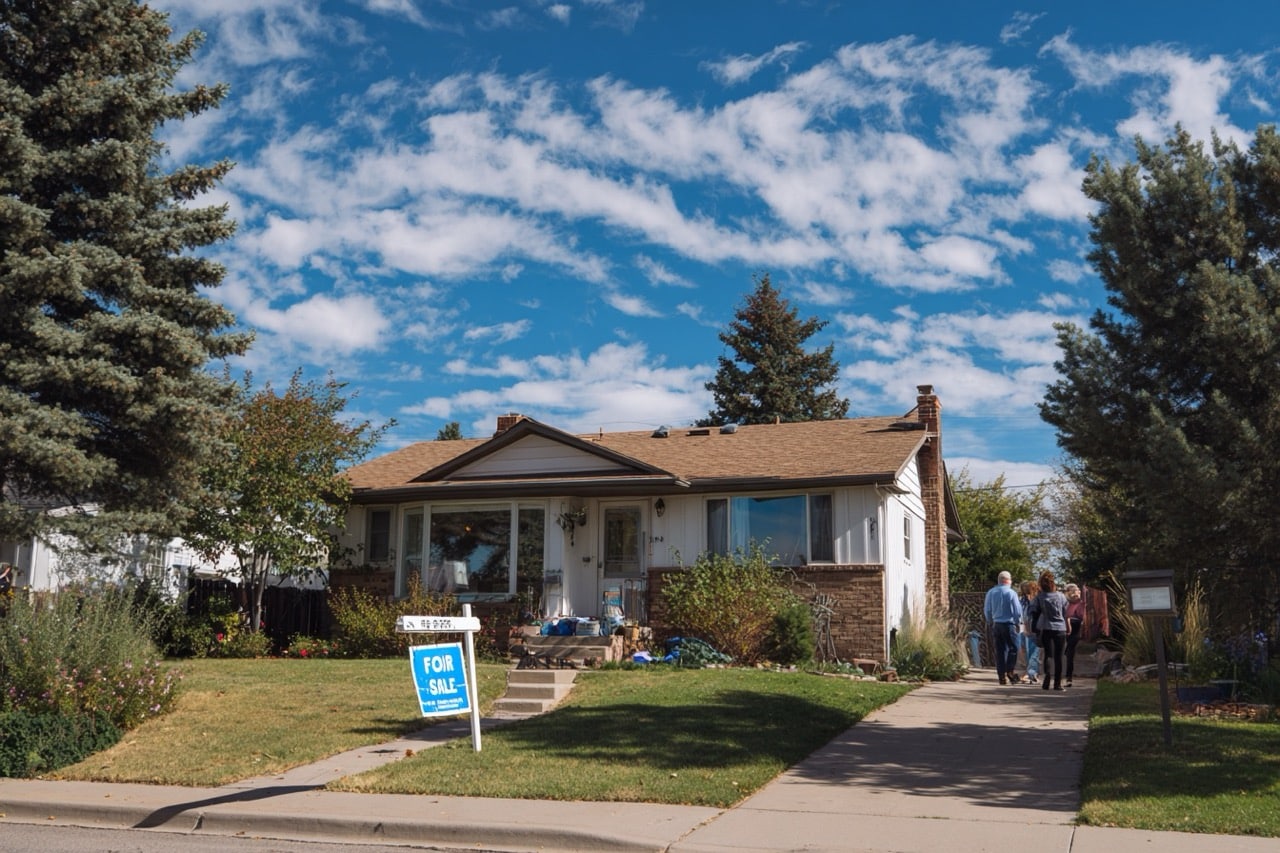 Open house showing at Denver Colorado property with for sale sign